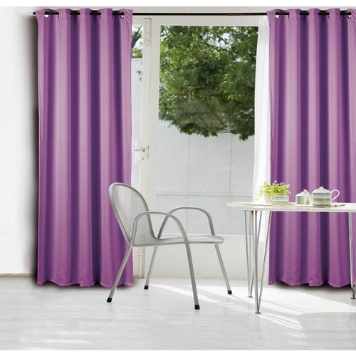 Purple Eyelet Blockout Curtain 140x221cm