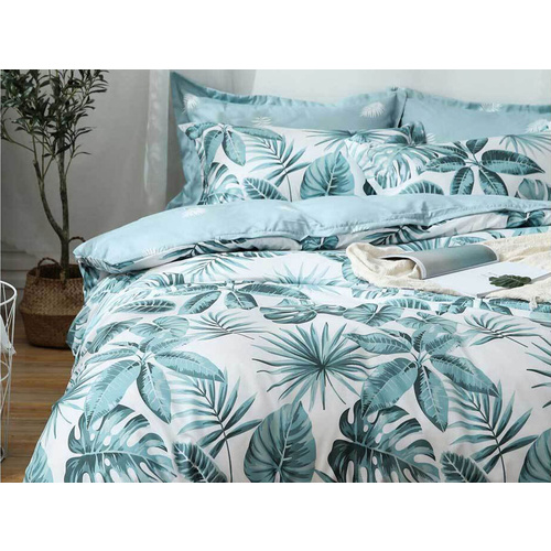 Luxton King Size 3pcs Tropical Aqua Blue Quilt Cover Set