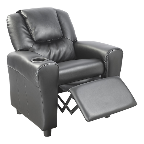 PU Leather Kids Recliner with Drink Holder
