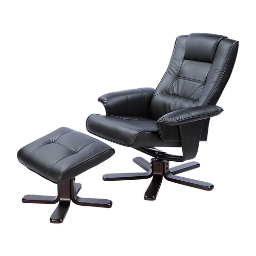 PU Leather Massage Chair Recliner Ottoman Lounge Remote