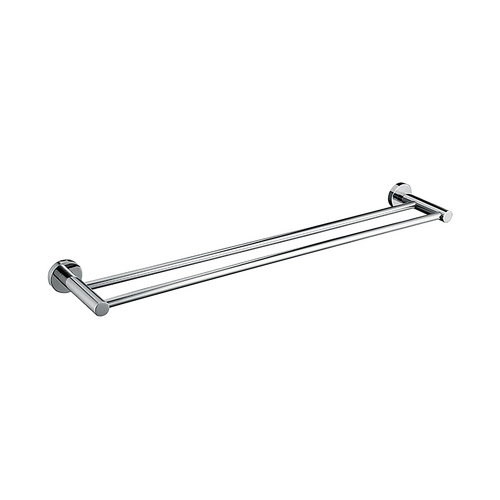 Double Classic Chrome Towel Bar Rail Bathroom