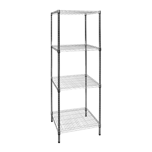 Modular Chrome Wire Storage Shelf 600 x 600 x 1800 Steel Shelving