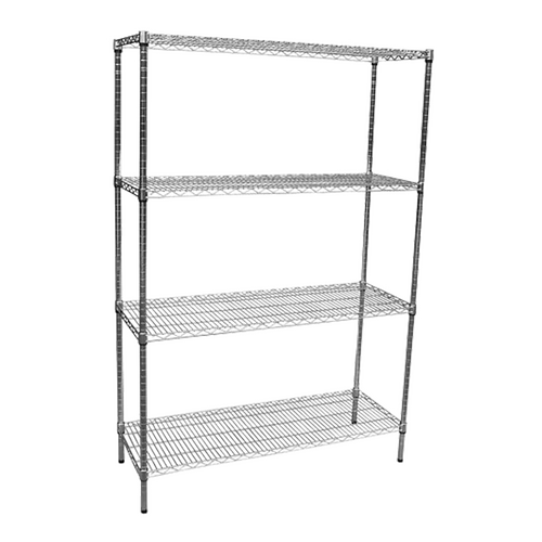 Modular Chrome Wire Storage Shelf 1200 x 450 x 1800 Steel Shelving