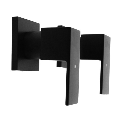 Chrome Bathroom Shower / Bath Mixer Tap Set Electroplated Matte Black Finish