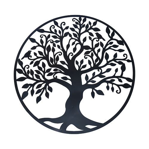 Black Tree of Life Wall Art Hanging Metal Iron Sculpture Garden 99cm
