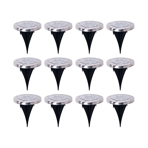 12x Solar Powered LED Buried Inground Recessed Light Garden Outdoor Deck Path