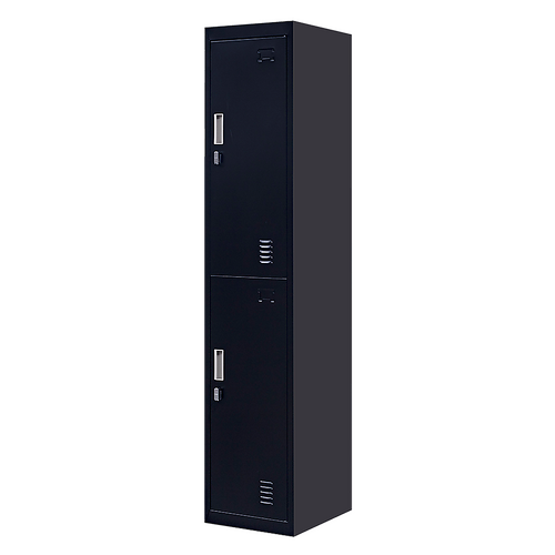 2-Door Vertical Locker for Office Gym Shed School Home Storage