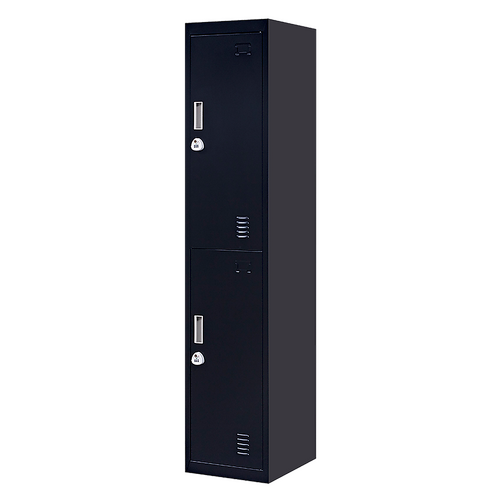 2-Door Vertical Locker for Office Gym Shed School Home Storage