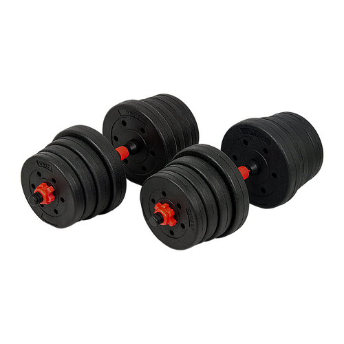 30kg Adjustable Rubber Dumbbell Set Barbell Home GYM Exercise Weights