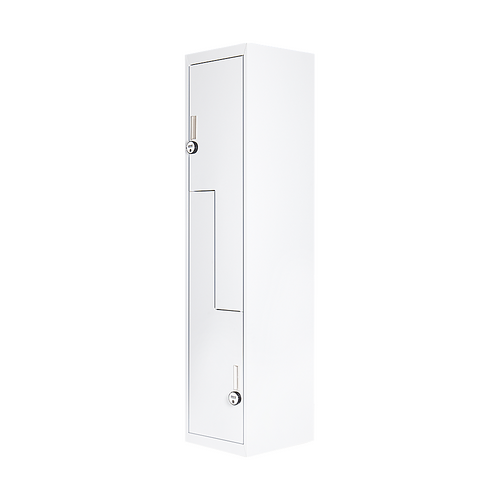 Grey Two-Door L-shaped Office Gym Shed Storage Lockers