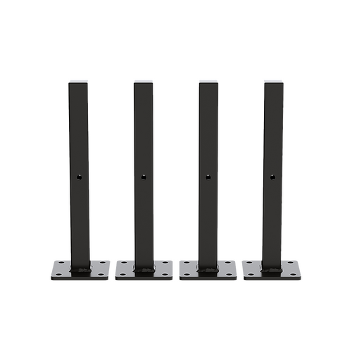 20cm Floating Shelf Brackets Industrial Metal Shelving Supports 4-Pack - Black