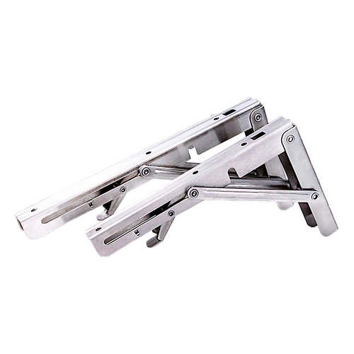 2x 10" Stainless Steel Folding Table Bracket Shelf Bench 50kg Load Heavy Duty