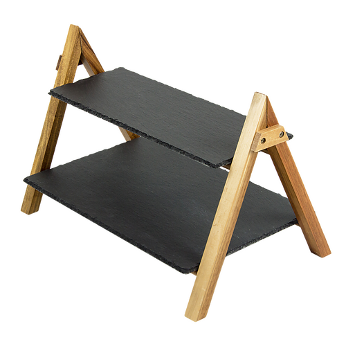 Party 2 Tier Cake Stand Slate Wedding Tiered Serving Stand Afternoon Tea