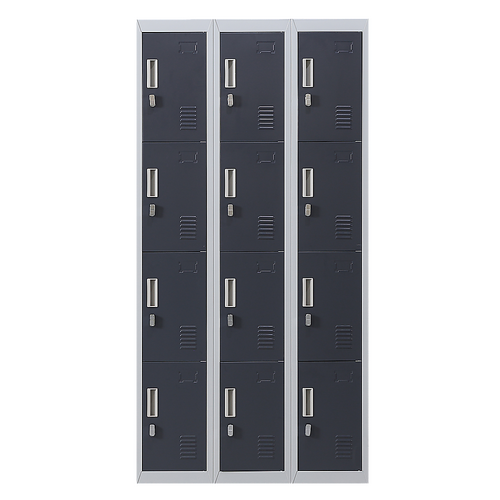 12-Door Locker for Office Gym Shed School Home Storage - Padlock-operated