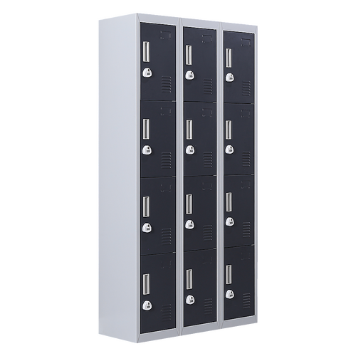 12-Door Locker for Office Gym Shed School Home Storage - 3-Digit Combination Lock