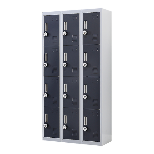 12-Door Locker for Office Gym Shed School Home Storage - 4-Digit Combination Lock