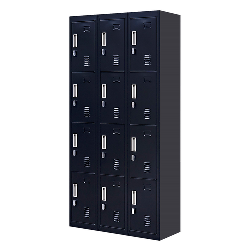 12-Door Locker for Office Gym Shed School Home Storage - Padlock-operated