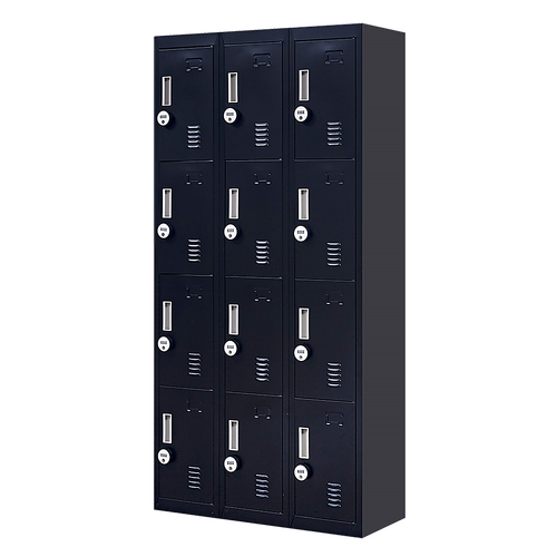 12-Door Locker for Office Gym Shed School Home Storage - 4-Digit Combination Lock