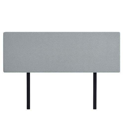 Linen Fabric King Bed Deluxe Headboard Bedhead - Stone Grey