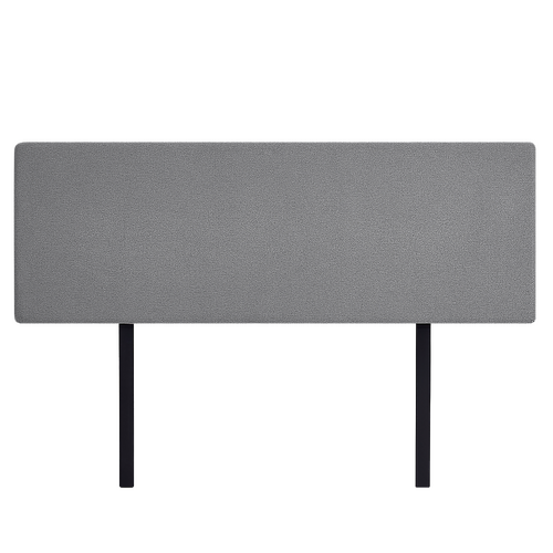 Linen Fabric King Bed Deluxe Headboard Bedhead - Night Ash