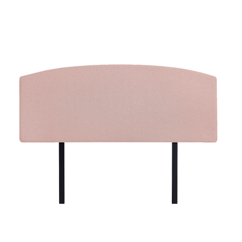 Linen Fabric Queen Bed Curved Headboard Bedhead - Pale Pink