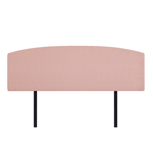 Linen Fabric King Bed Curved Headboard Bedhead - Pale Pink