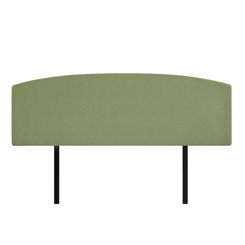 Linen Fabric King Bed Curved Headboard Bedhead - Olive Green