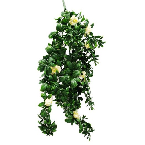 Hanging White Rose Stem UV 85cm