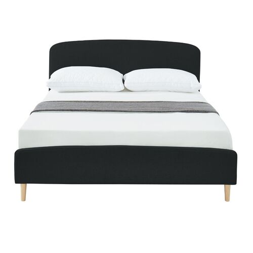 Scandinavian Rounded Bed Frame in Charcoal Double