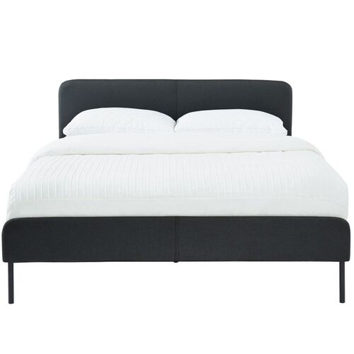 Modern Minimalist Charcoal Bed frame with Curved Head board King