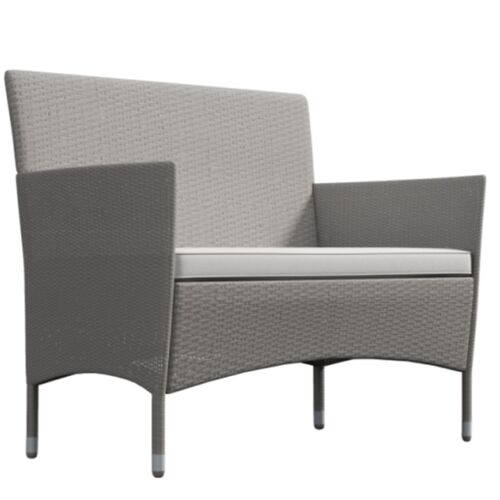 Lyka Sun-proof 4 Seater Rattan Outdoor Lounge Sofa Set Natural Grey