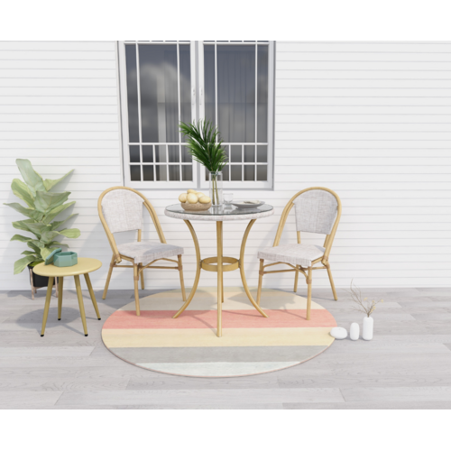 Manolo Natural White 2 Seater Outdoor Bistro Set
