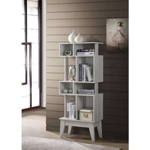 Display Shelf Cabinet In White Oak