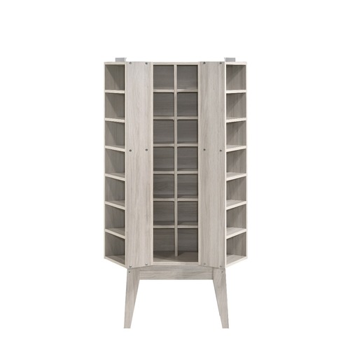 Multimedia DVD CD Storage Cabinet With Hidden Compartment In White Oak