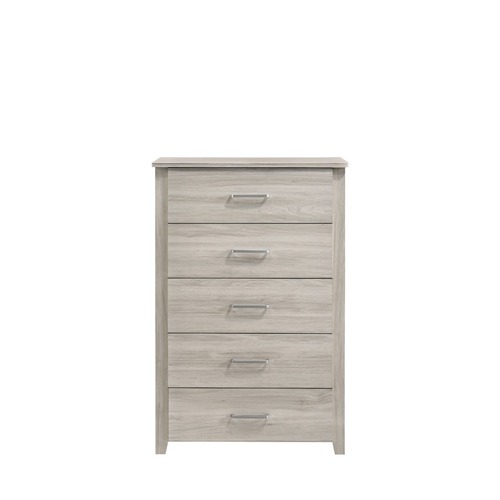 5 Chest Of Drawers Tallboy In White Oak