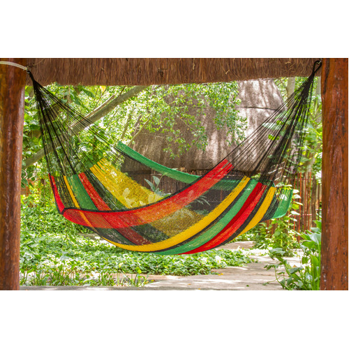 King Size Cotton Hammock in Rasta