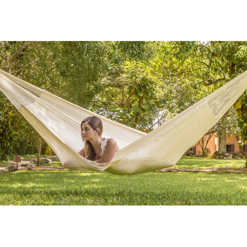 Outdoor undercover Mayan Legacy Nylon Mexican Hammock in Marble colour