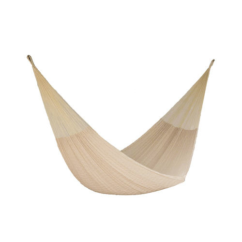 Mayan Legacy Jumbo Plus Size Nylon Mexican Hammock in Cream Colour