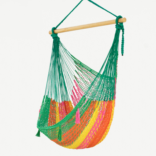 Mayan Legacy Extra Large Outdoor Cotton Mexican Hammock Chair in Radiante Colour