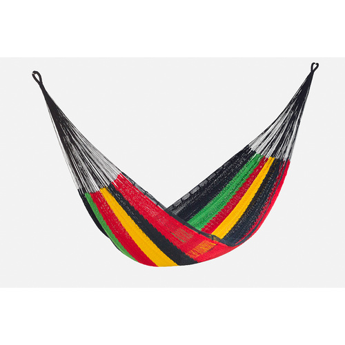 Jumbo Size Outdoor Cotton Hammock in Rasta