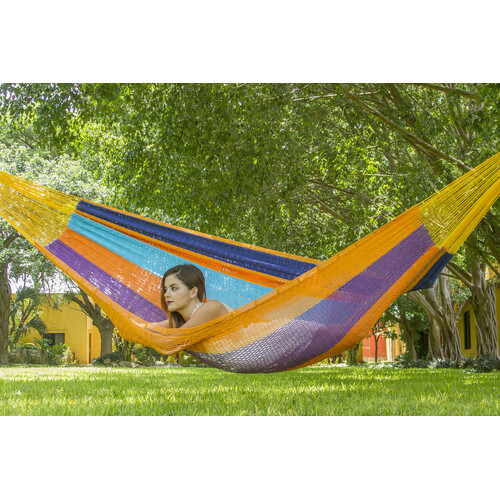 Outdoor undercover cotton Mayan Legacy hammock King size Alegra