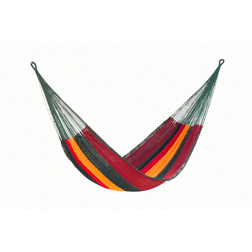 Mayan Legacy Queen Size Outdoor Cotton Mexican Hammock in Imperial Colour