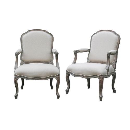 Wash White Louis XV Chair 