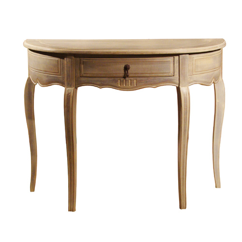 Wash White Louis XV Half Moon Coffee Table