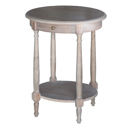 Wash White Louis XVI Oval Lamp Table