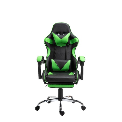 Gaming Chair Office Chair Computer PU Executive Racing Recliner Back Foot Rest Green