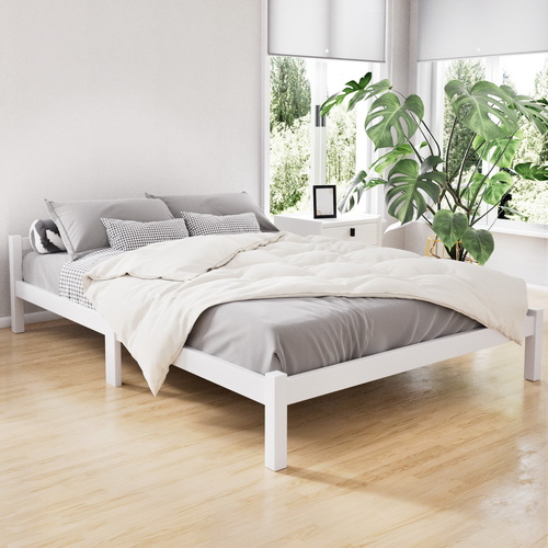 Artiss Bed Frame Double Size Wooden White LEXI