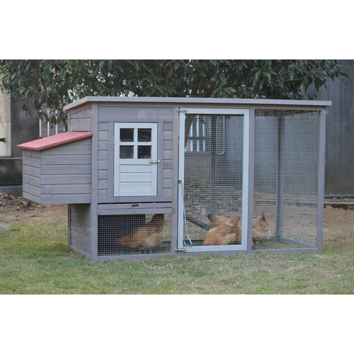 Grey Large Chicken Coop Rabbit Hutch Ferret Cage Hen Chook Cat House