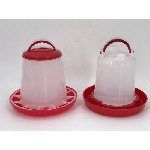 YES4PETS Small Poultry Bird Chicken Water Drinker 1 L & 1 kg Food Feeder Grain Seed Set